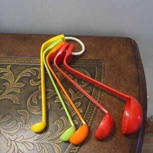 Vintage Teaspoon Tablespoon Measuring Spoons Set on Ring Very Cool Mid Century